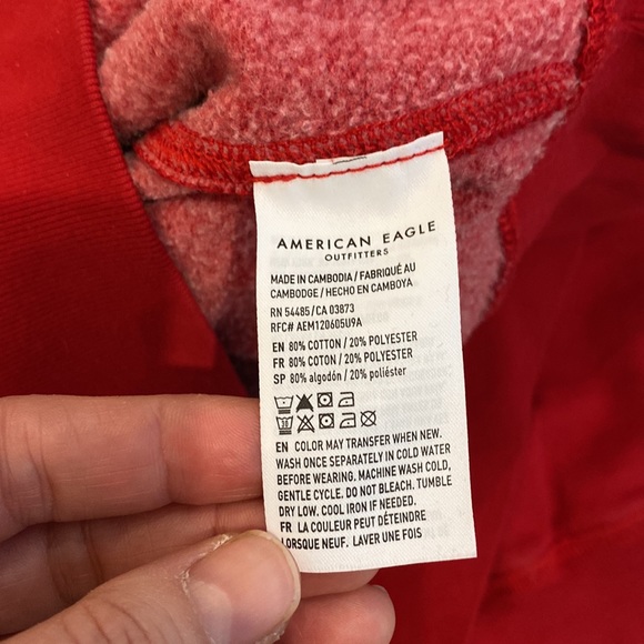 NWT American Eagle | Balloon Sleeve Crewneck Red | Size Small - Picture 8 of 9